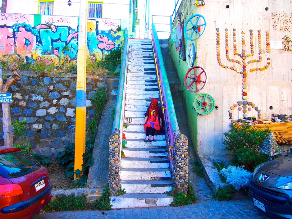 チリのカラフルな階段